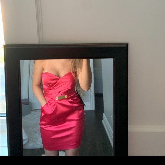 Brand new BEBE fitted satin dress (size xs) - Picture 3 of 3
